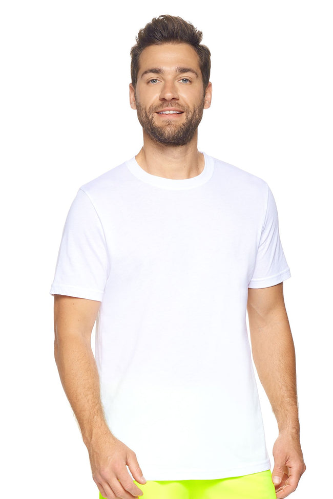 Expert Brand Wholesale Sustainable Eco-Friendly Apparel Micromodal Cotton Men's Crewneck T-Shirt Made in USA white#white
