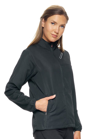 Expert Brand Wholesale Women's Water Resistant Run Away Jacket in black image 2#black