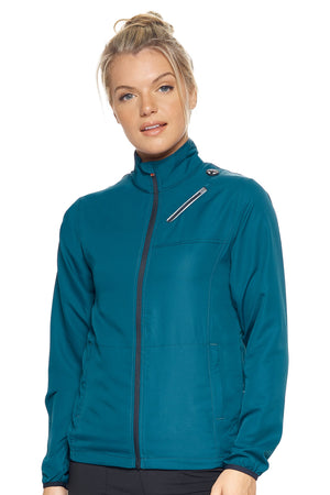 Expert Brand Wholesale Women's Water Resistant Run Away Jacket in emerald image 3#emerald