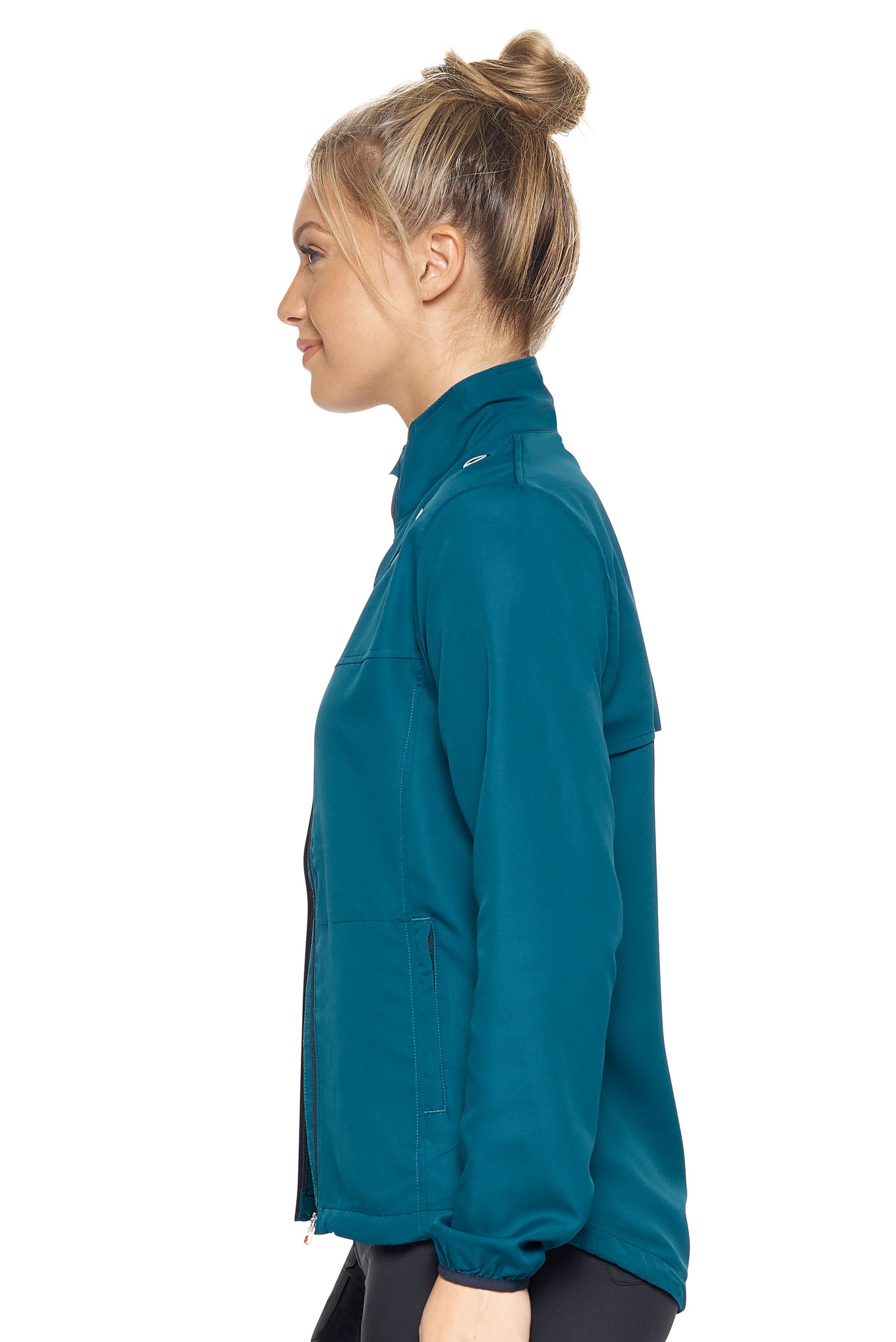 Expert Brand Wholesale Women's Water Resistant Run Away Jacket in emerald image 4#emerald