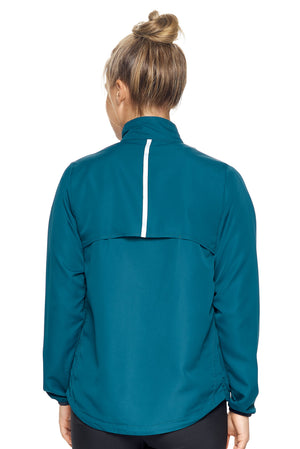 Expert Brand Wholesale Women's Water Resistant Run Away Jacket in emerald image 5#emerald