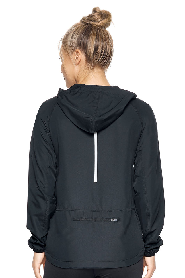 Expert Brand Wholesale Women's Water Resistant Hooded Swift Tec Jacket in black image 3#black