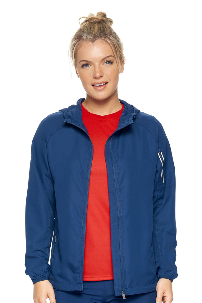 Expert Brand Wholesale Women's Water Resistant Hooded Swift Tec Jacket in navy#navy