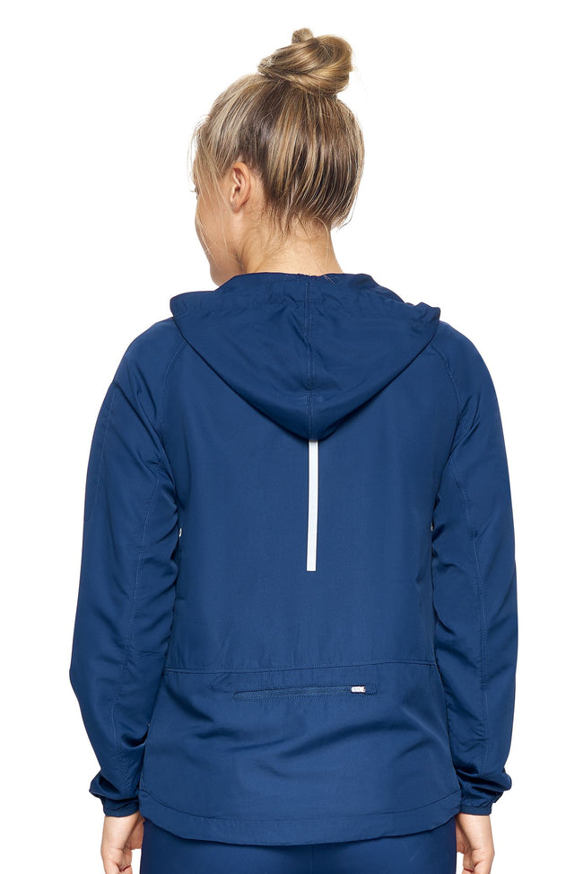 Expert Brand Wholesale Women's Water Resistant Hooded Swift Tec Jacket in navy Image 4#navy