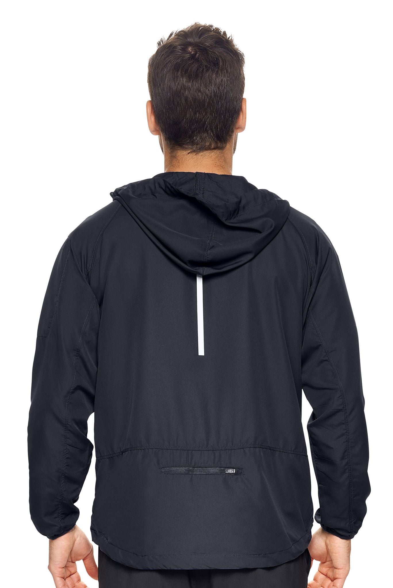 Expert Brand Wholesale Men's Water Resistant Hooded Swift Tec Jacket in black Image 2#black