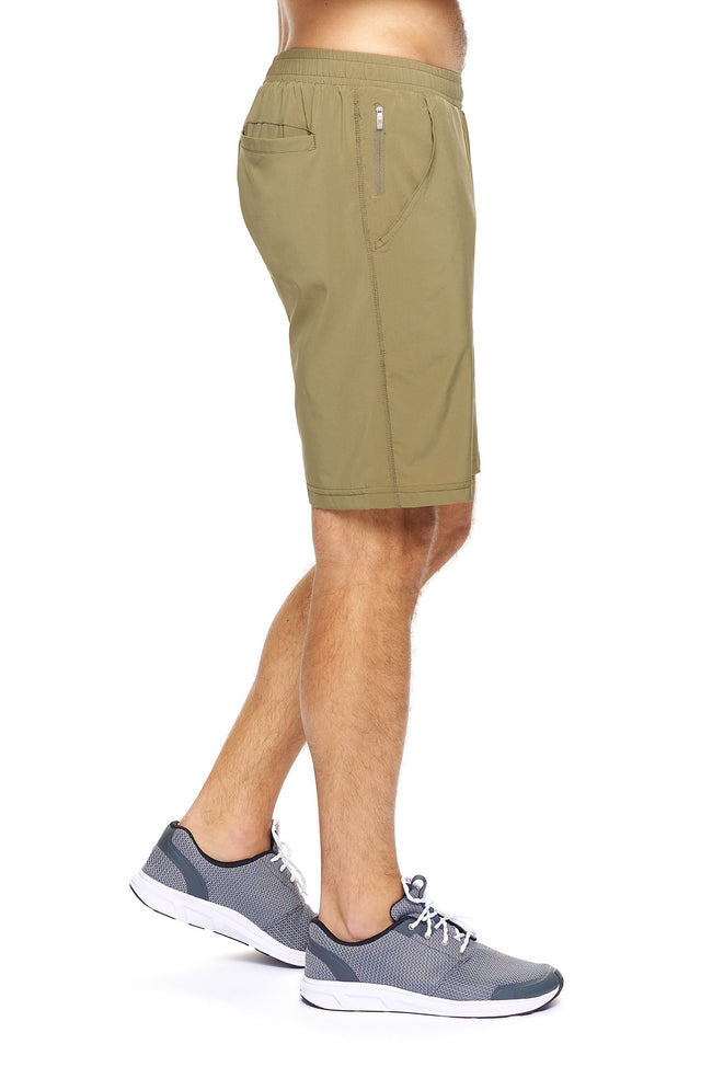 Expert Brand Wholesale Men's Paradise Shorts Gym Workout in Olive Green Image 2#olive-green