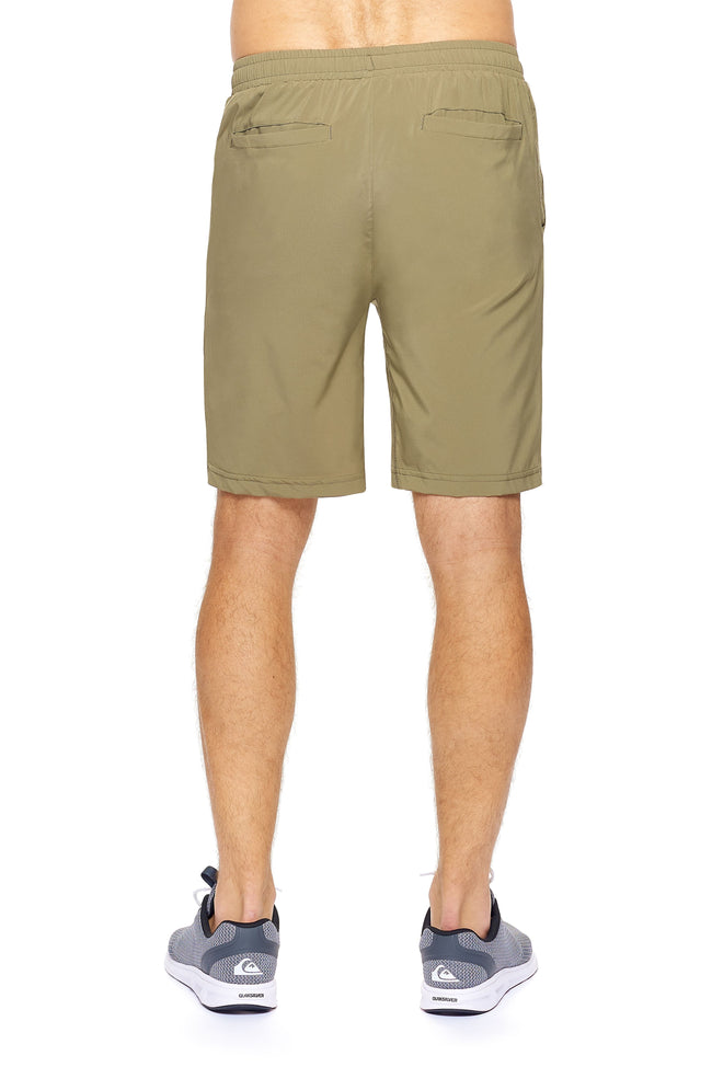 Expert Brand Wholesale Men's Paradise Shorts Gym Workout in Olive Green Image 3#olive-green
