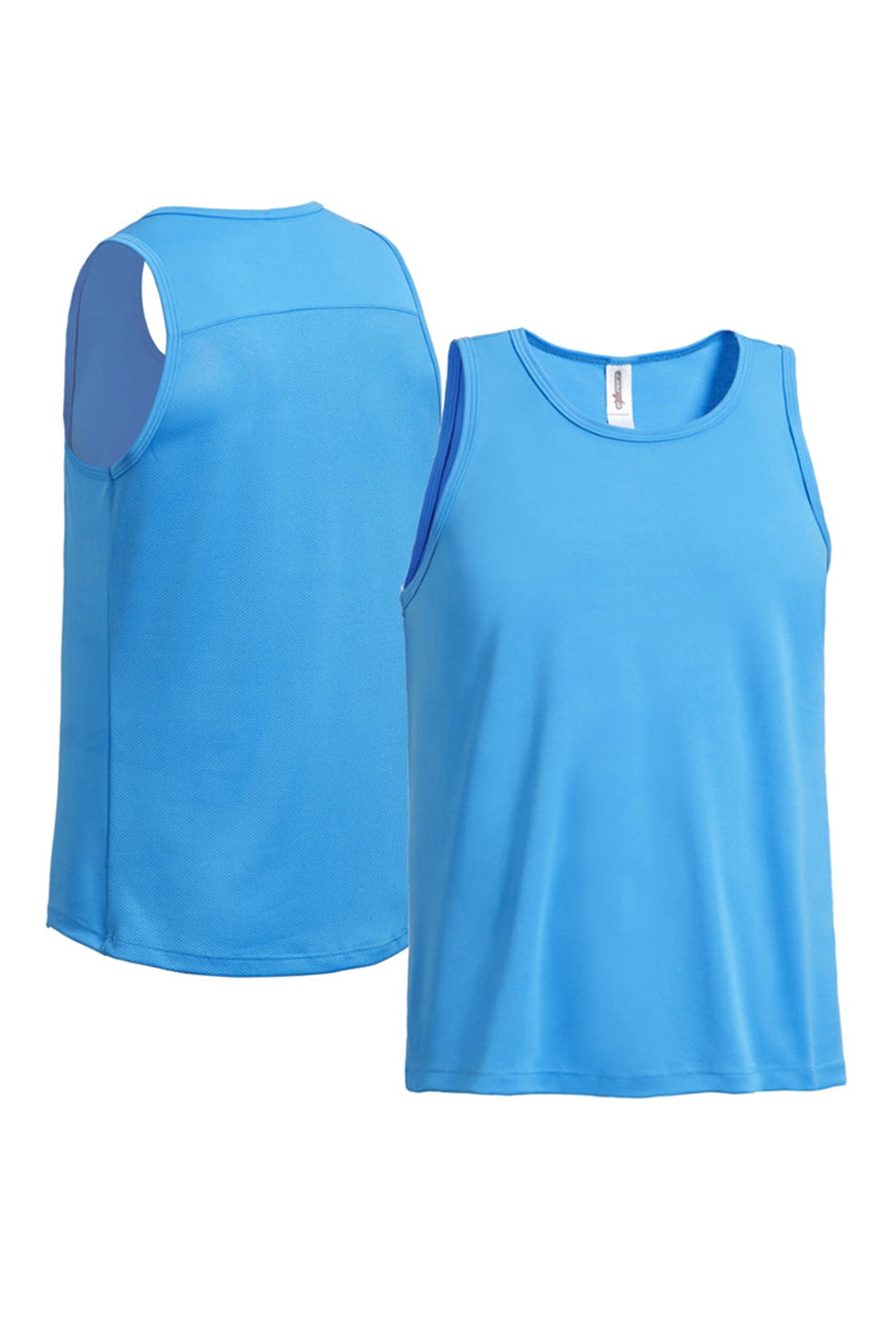 Expert Brand Wholesale Men's DriMax Tech Tank Made in USA safety blue image 3 #safety-blue