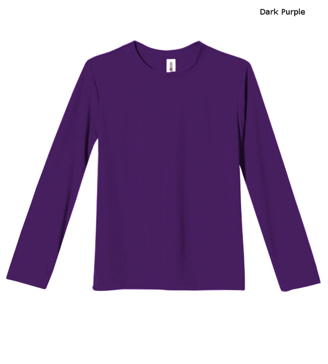 Expert Brand Wholesale Youth Kids Oxymesh Long Sleeve Tec Tee Dark Purple