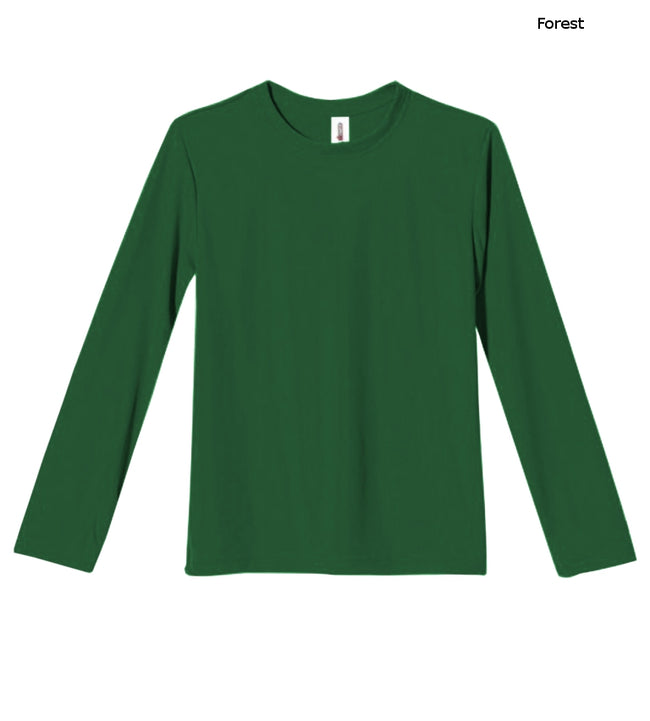 Expert Brand Wholesale Youth Kids Oxymesh Long Sleeve Tec Tee Forest Green